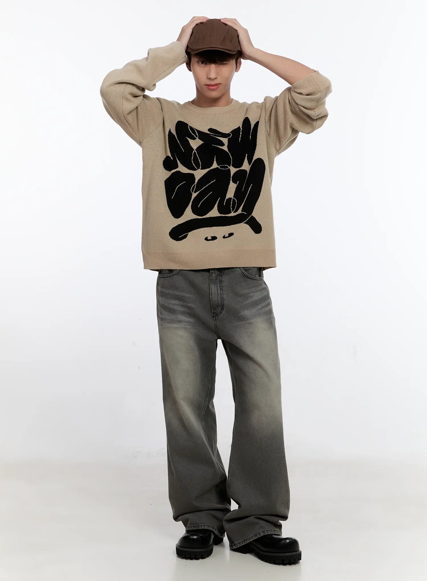 Men's Casual Knit Crewneck Sweater IS530