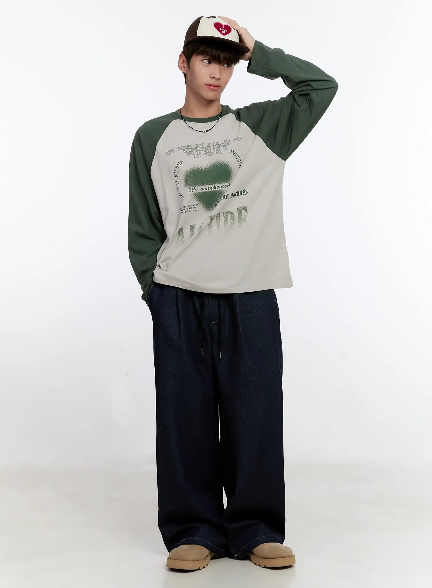 Men's Graphic Raglan Long Sleeve T-Shirt IS529