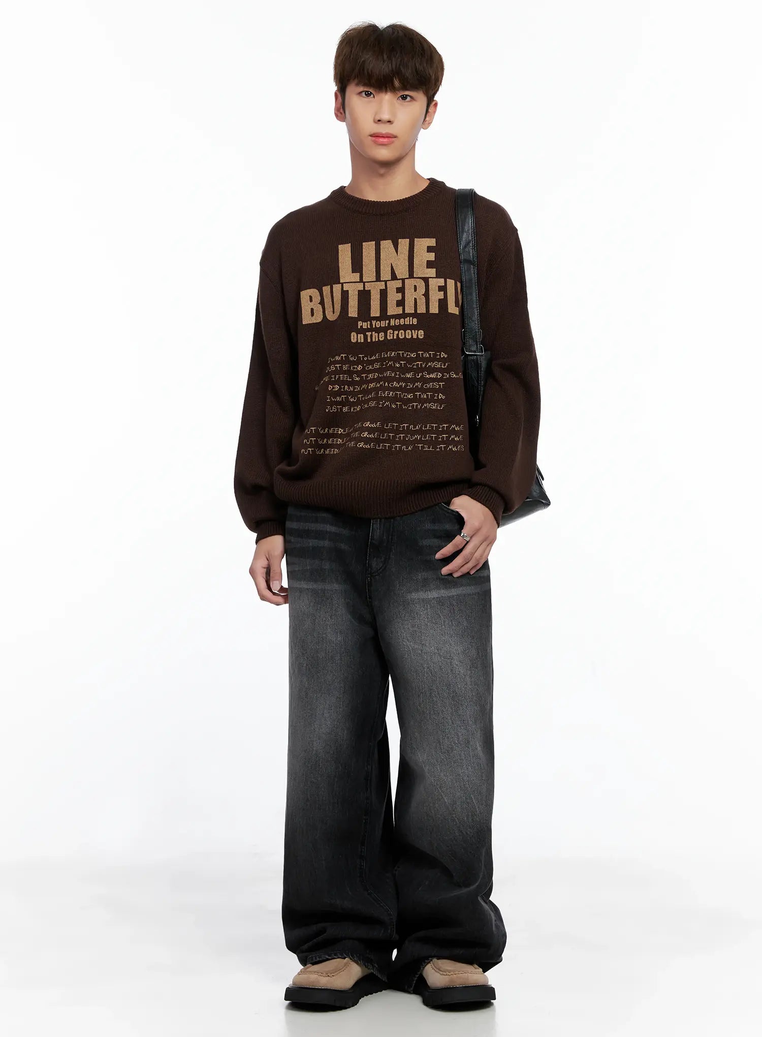 Men's Statement Graphic Knit Sweater IO502