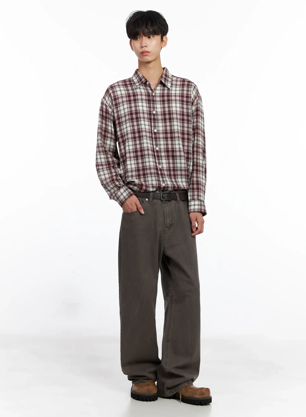 Men's Classic Plaid Button-Up Shirt IS519