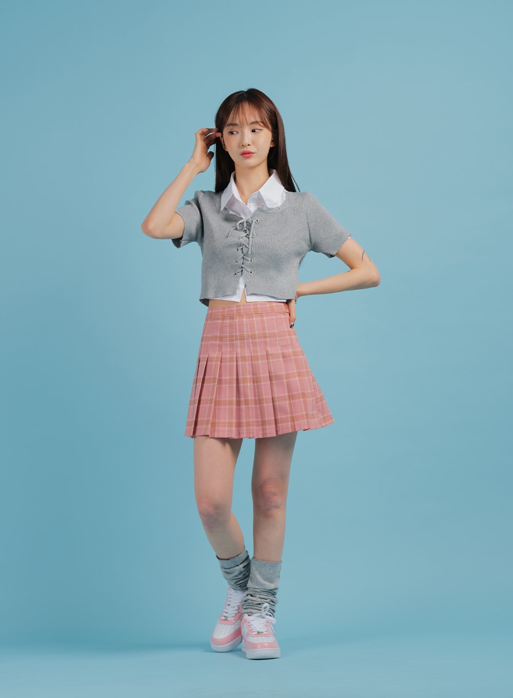 Plaid Pleated Tennis Skirt BA27