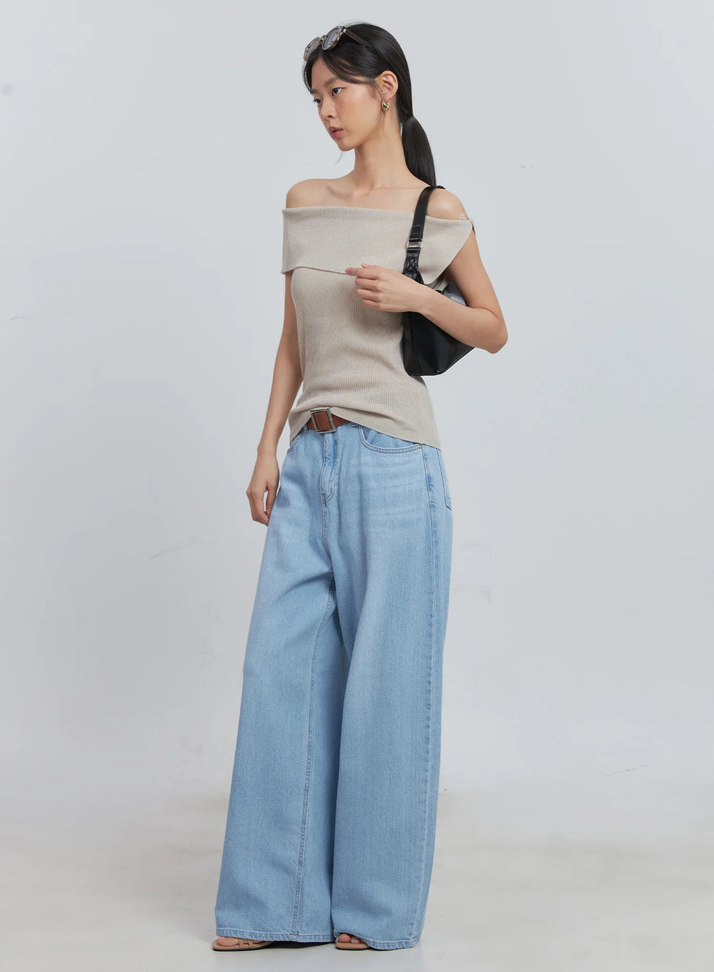 Off-Shoulder Linen Blouse IU512