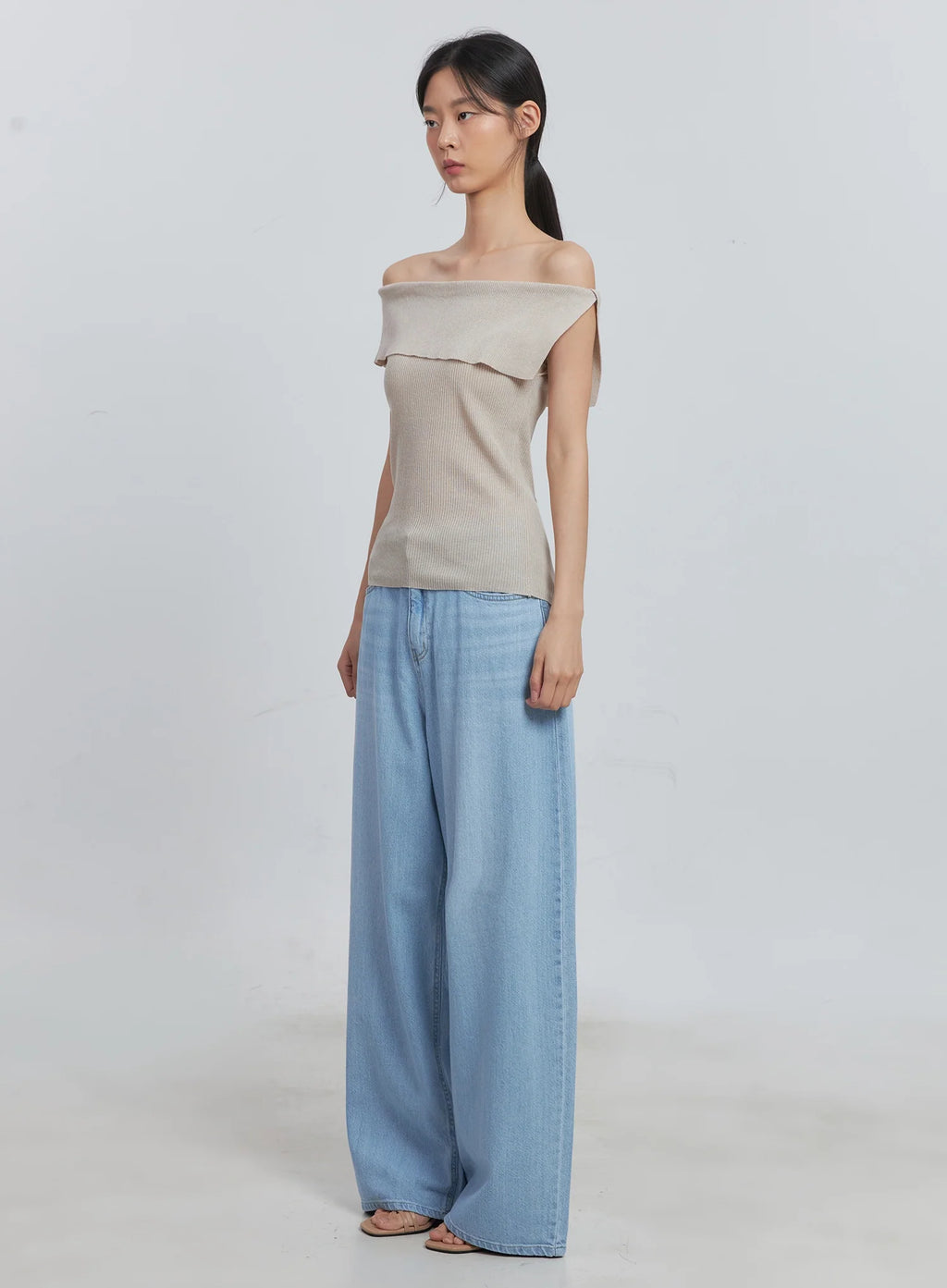 Off-Shoulder Linen Blouse IU512