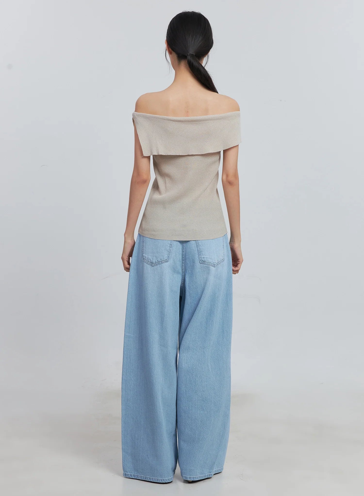 Off-Shoulder Linen Blouse IU512