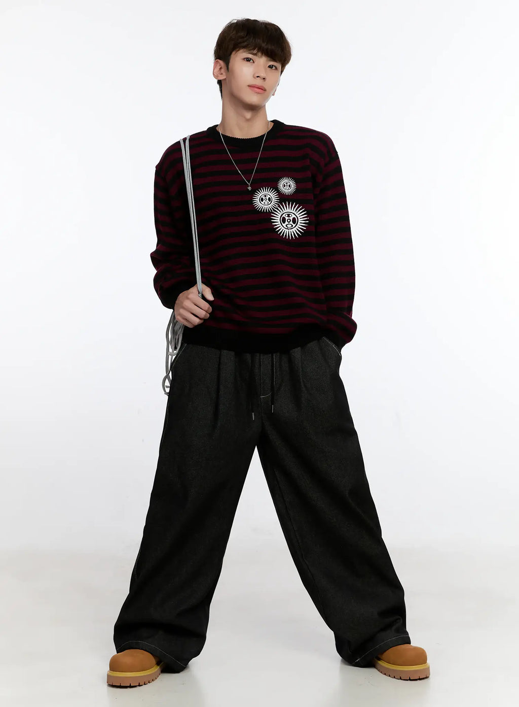 Men's Graphic Jeans (Black) IS529