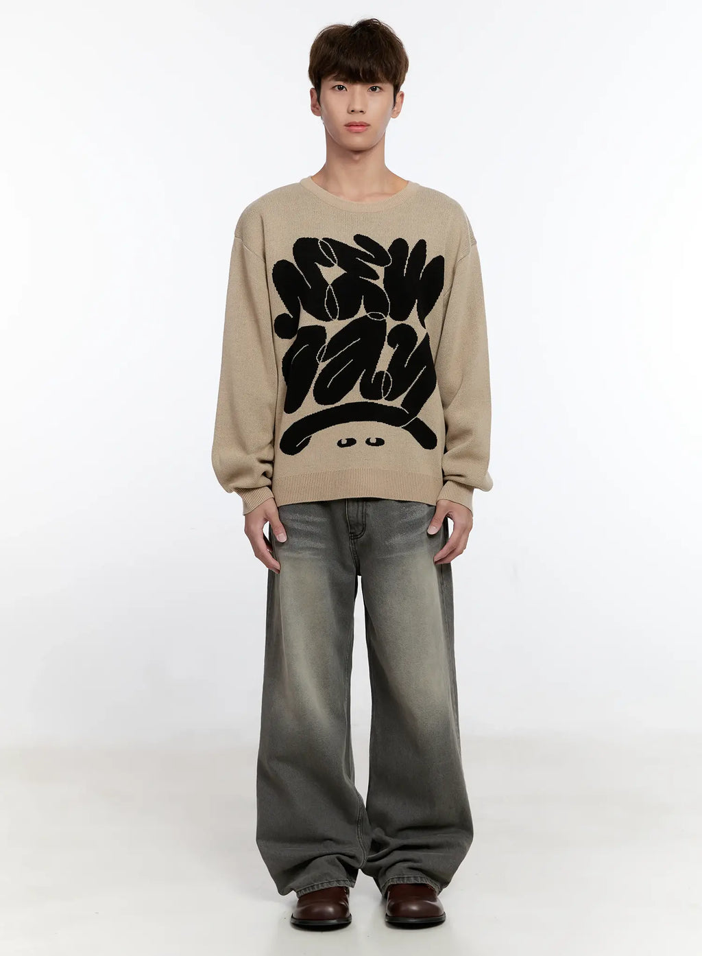 Men's Casual Knit Crewneck Sweater IS530
