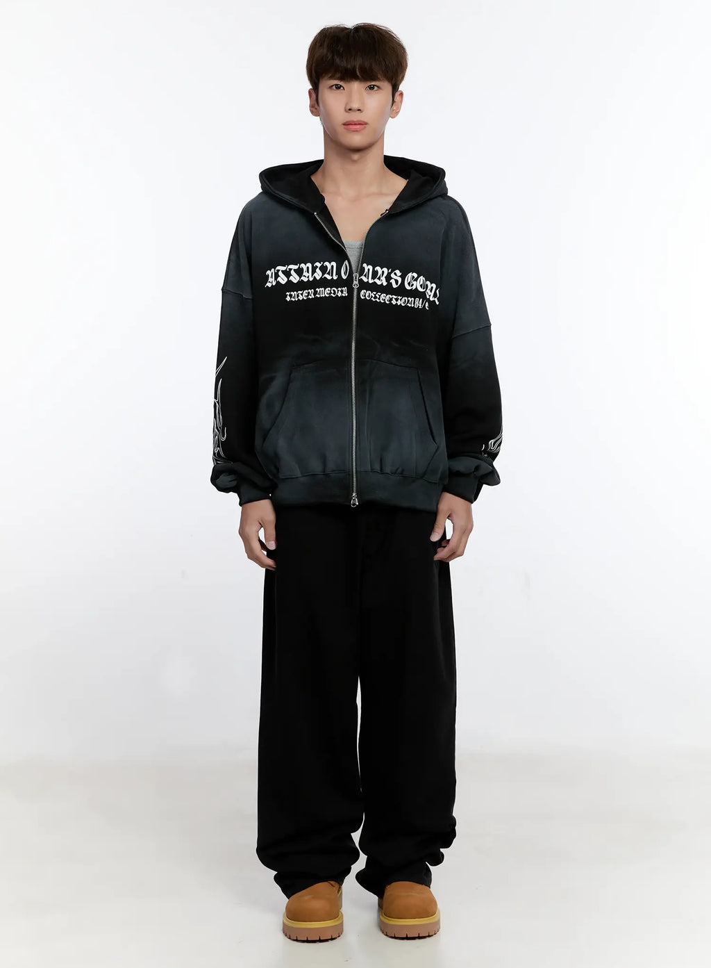Men's Graphic Zip-Up Hoodie IS530