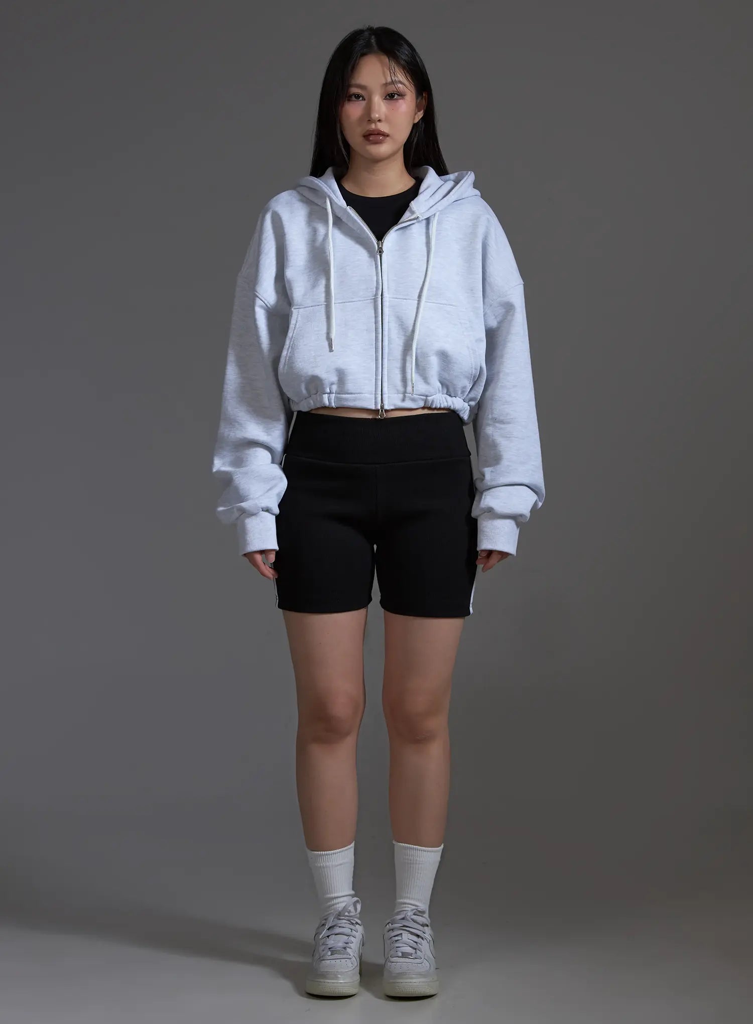 Cropped Zip-Up Hoodie IO517
