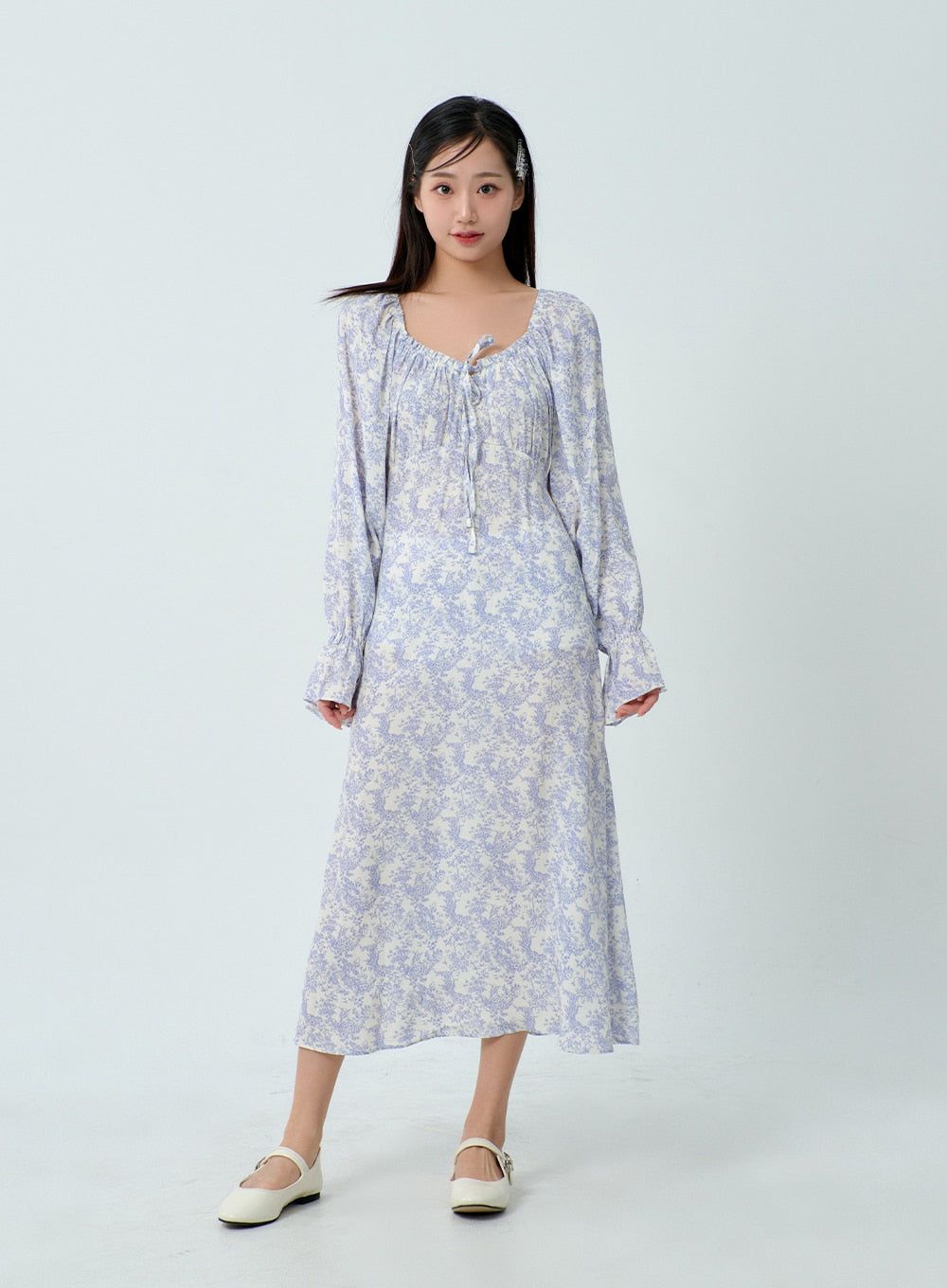 Flower Print Maxi Dress BM331