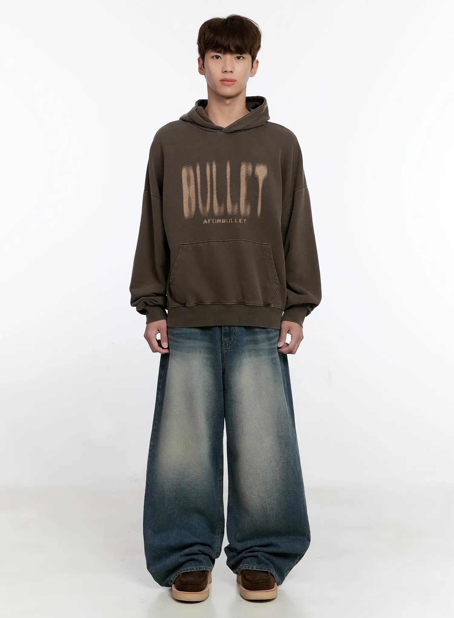 Men's Vintage Wash Baggy Jeans IS529