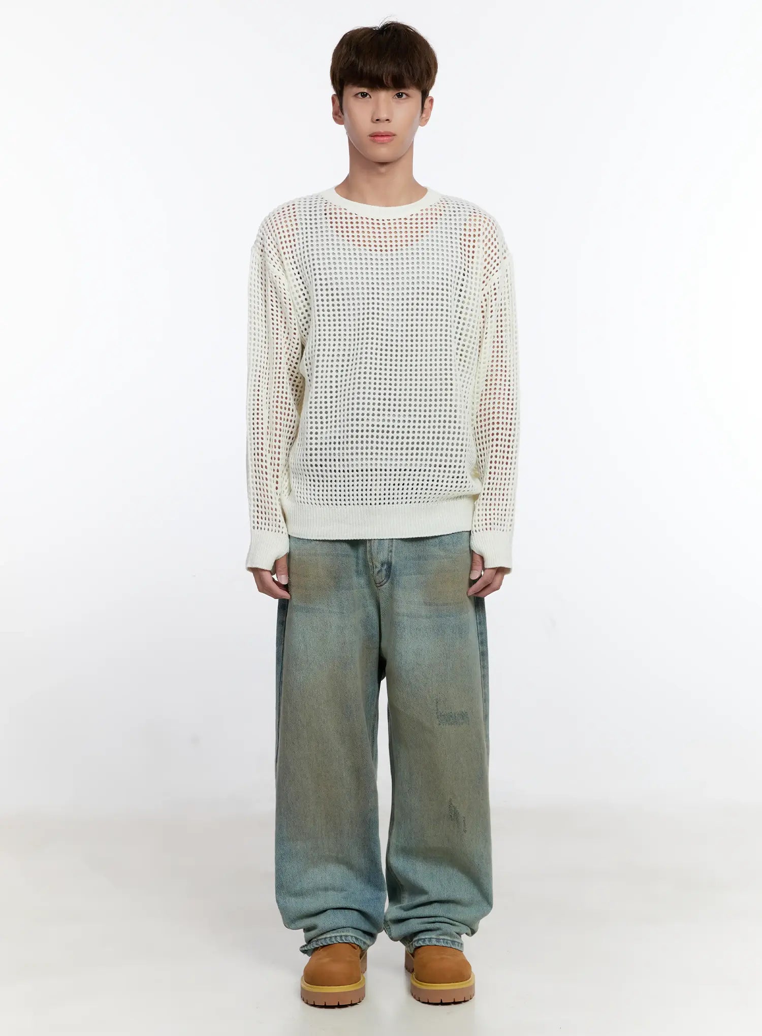 Men's Mesh Knit Sweater IS529