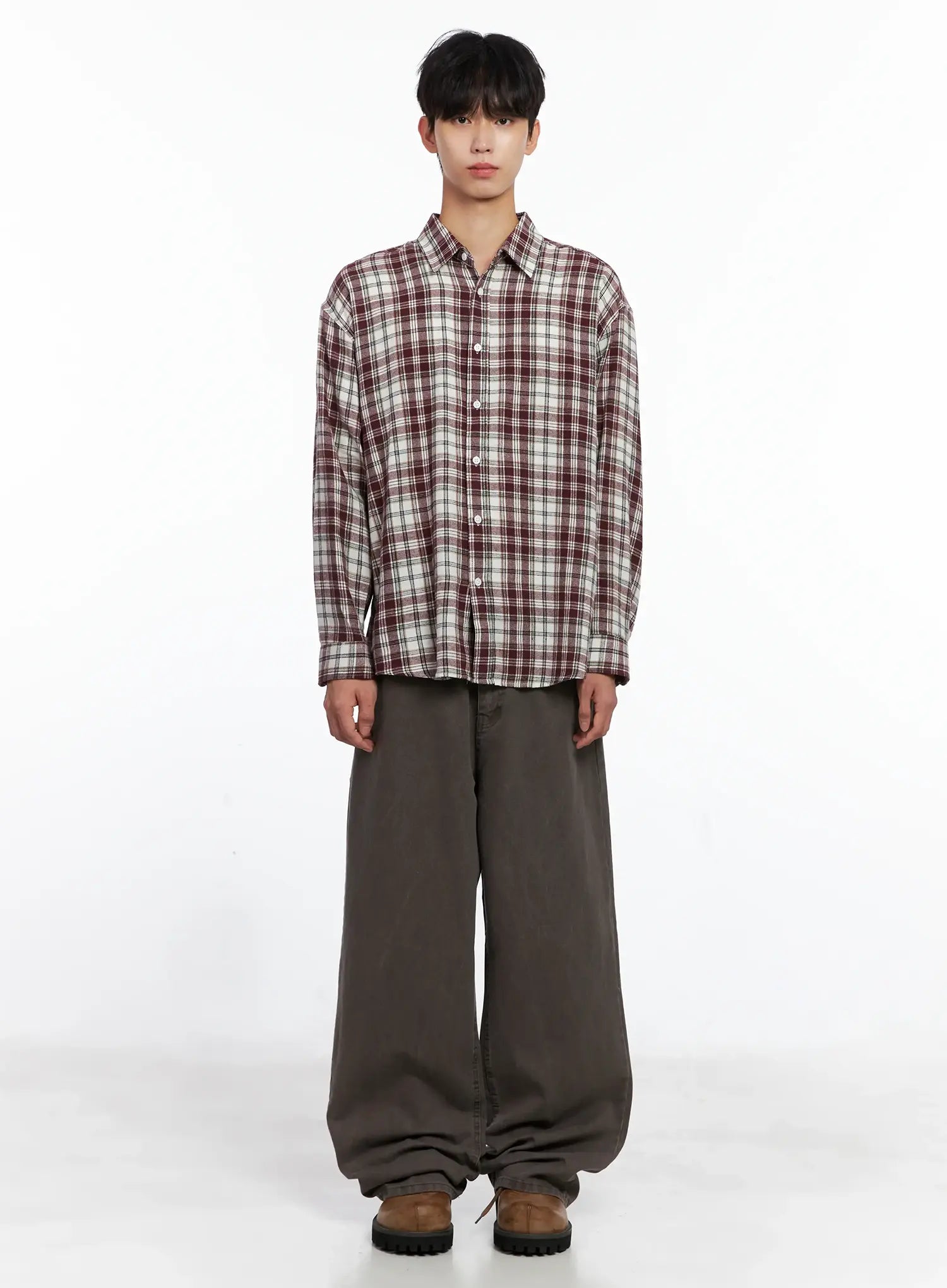 Men's Classic Plaid Button-Up Shirt IS519