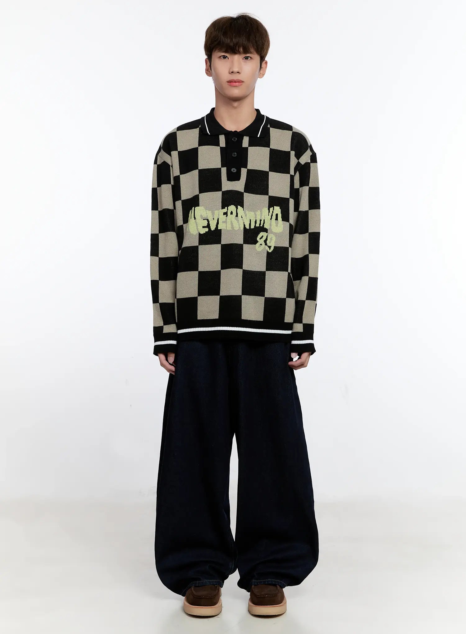 Men's Checkered Knit Sweater IS530