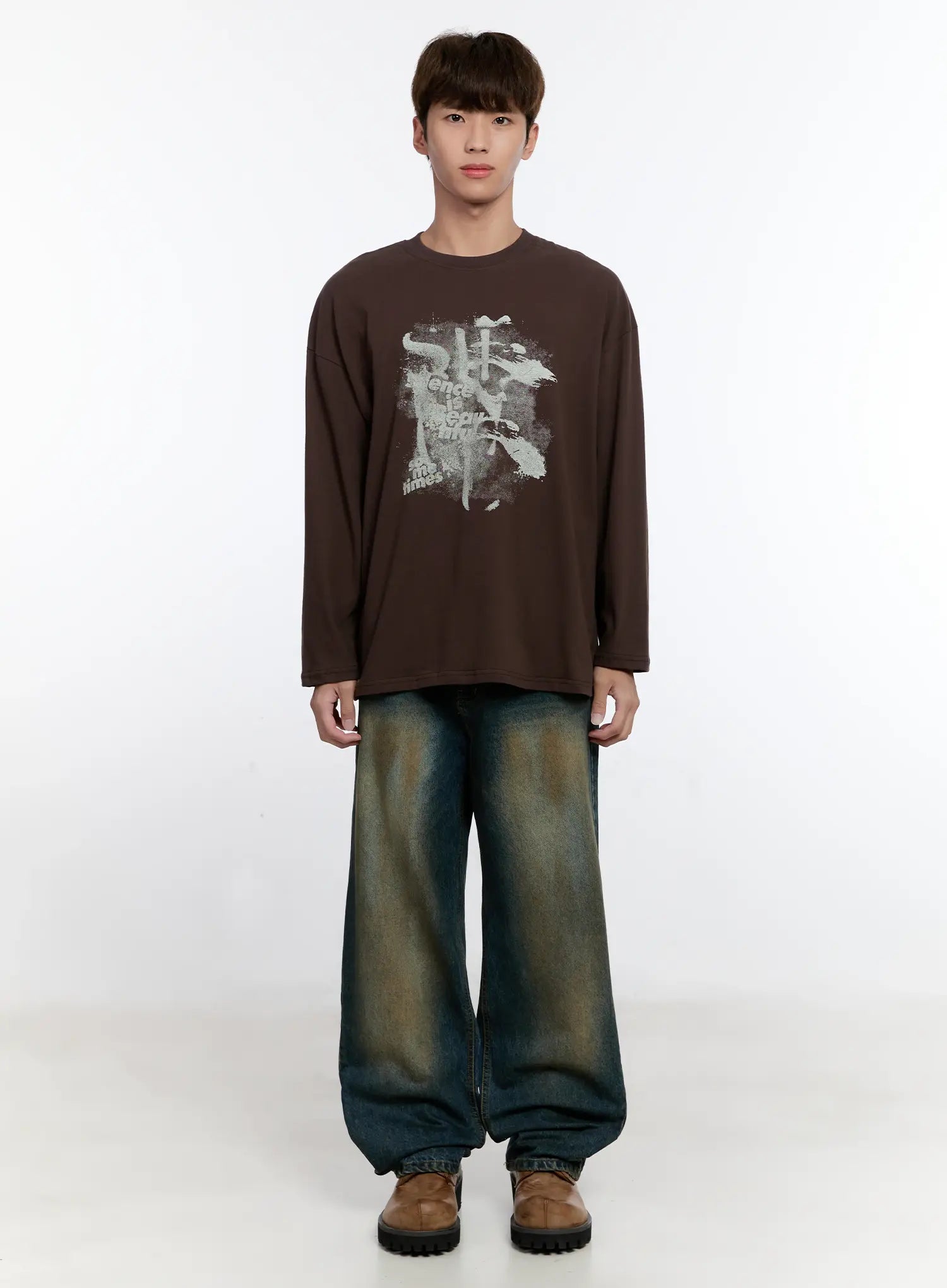 Men's Retro Print Long Sleeve Tee IS530