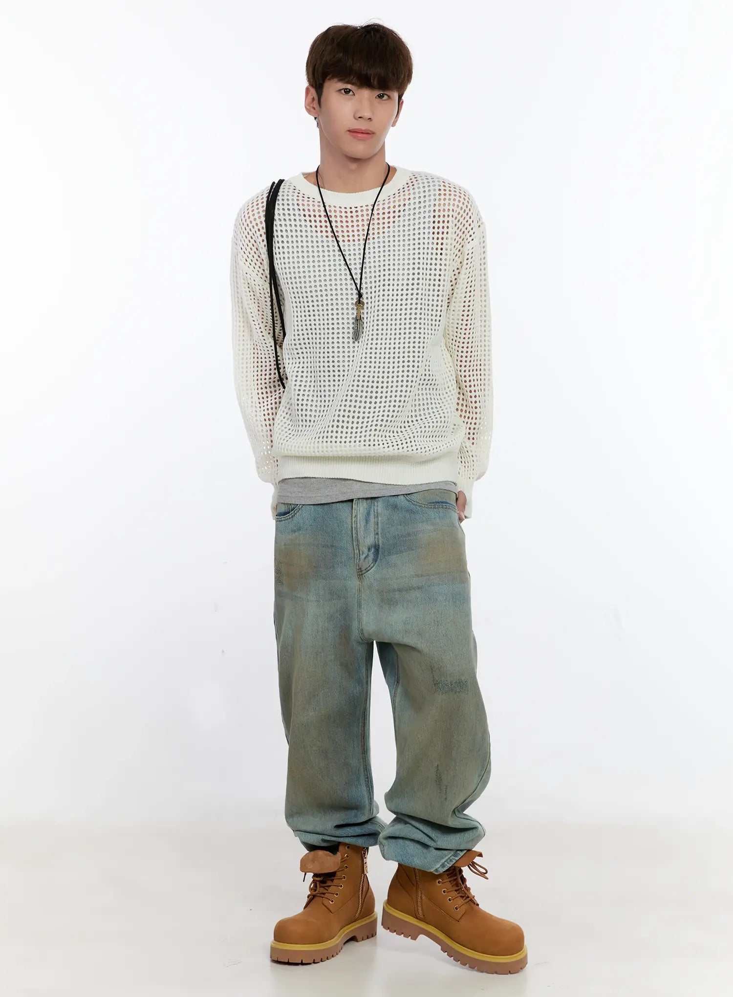 Men's Vintage Wash Wide Fit Jeans IS529