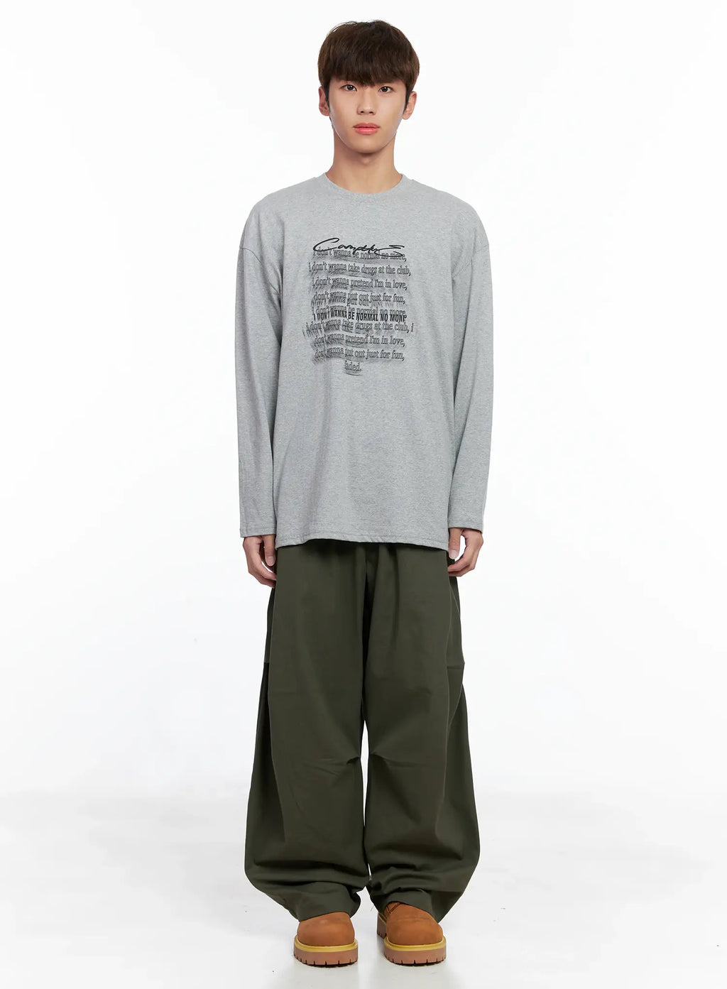 Men's Graphic Lettering Long Sleeve IO506