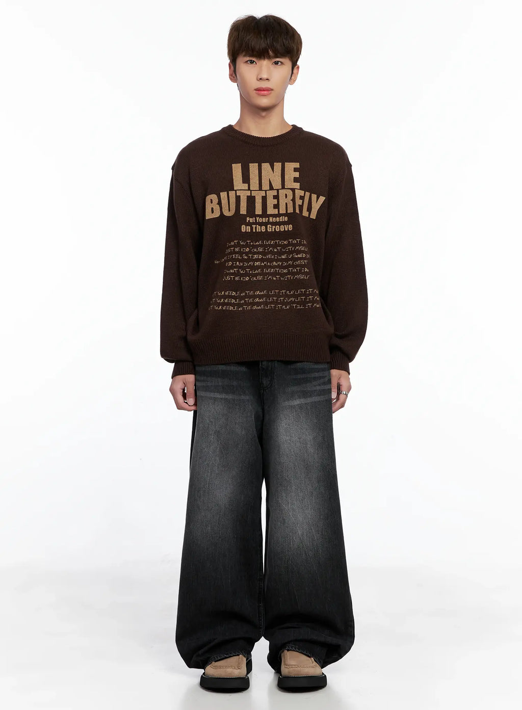 Men's Statement Graphic Knit Sweater IO502