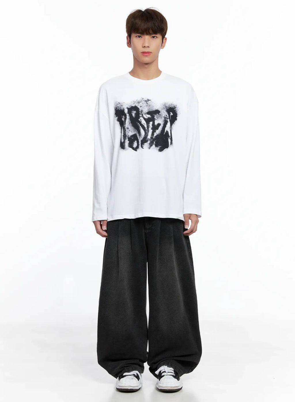 Men's Abstract Graffiti Long-Sleeve Tee IO502