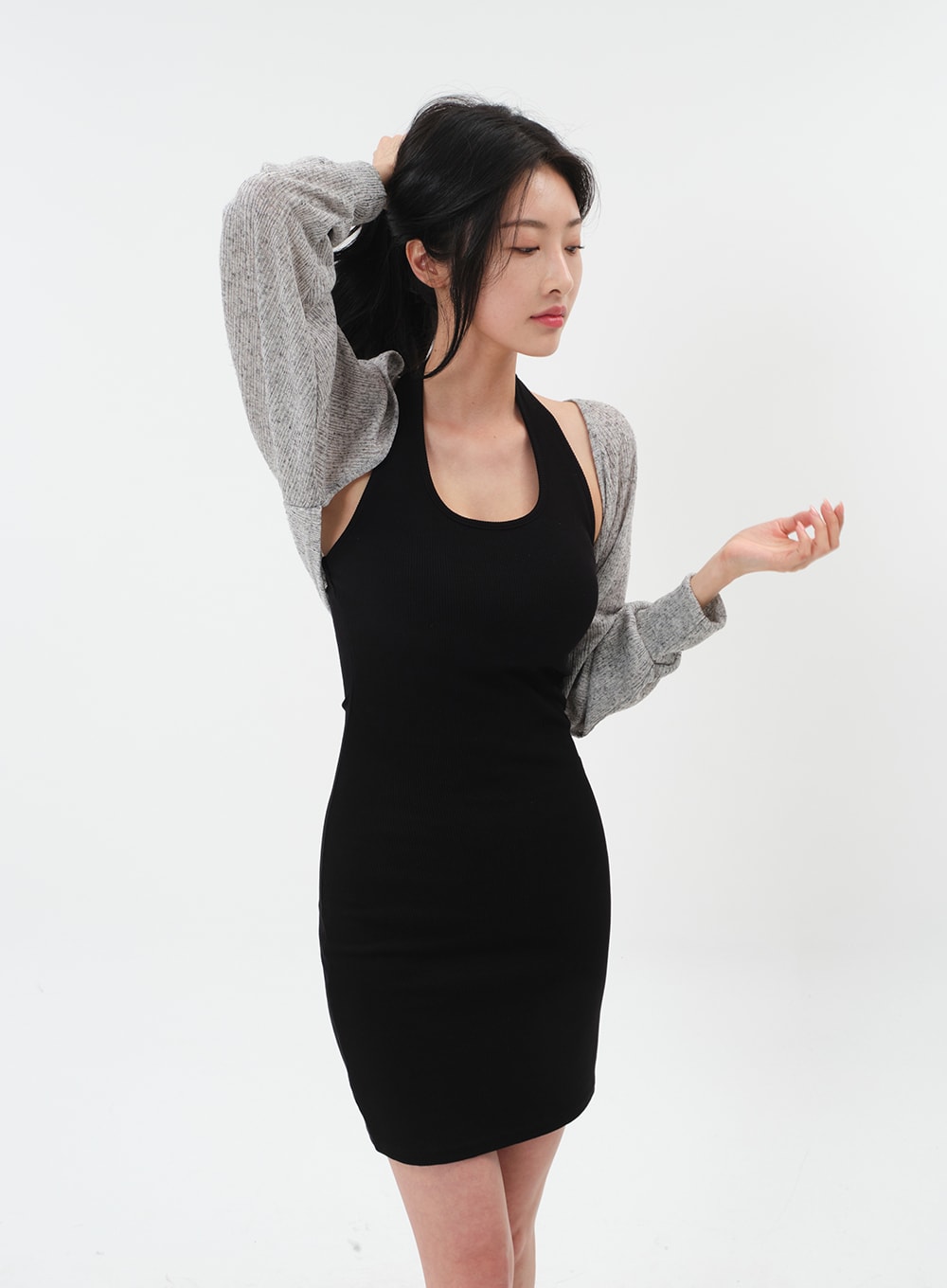Halterneck Mini Bodycon Dress with Padding IM6