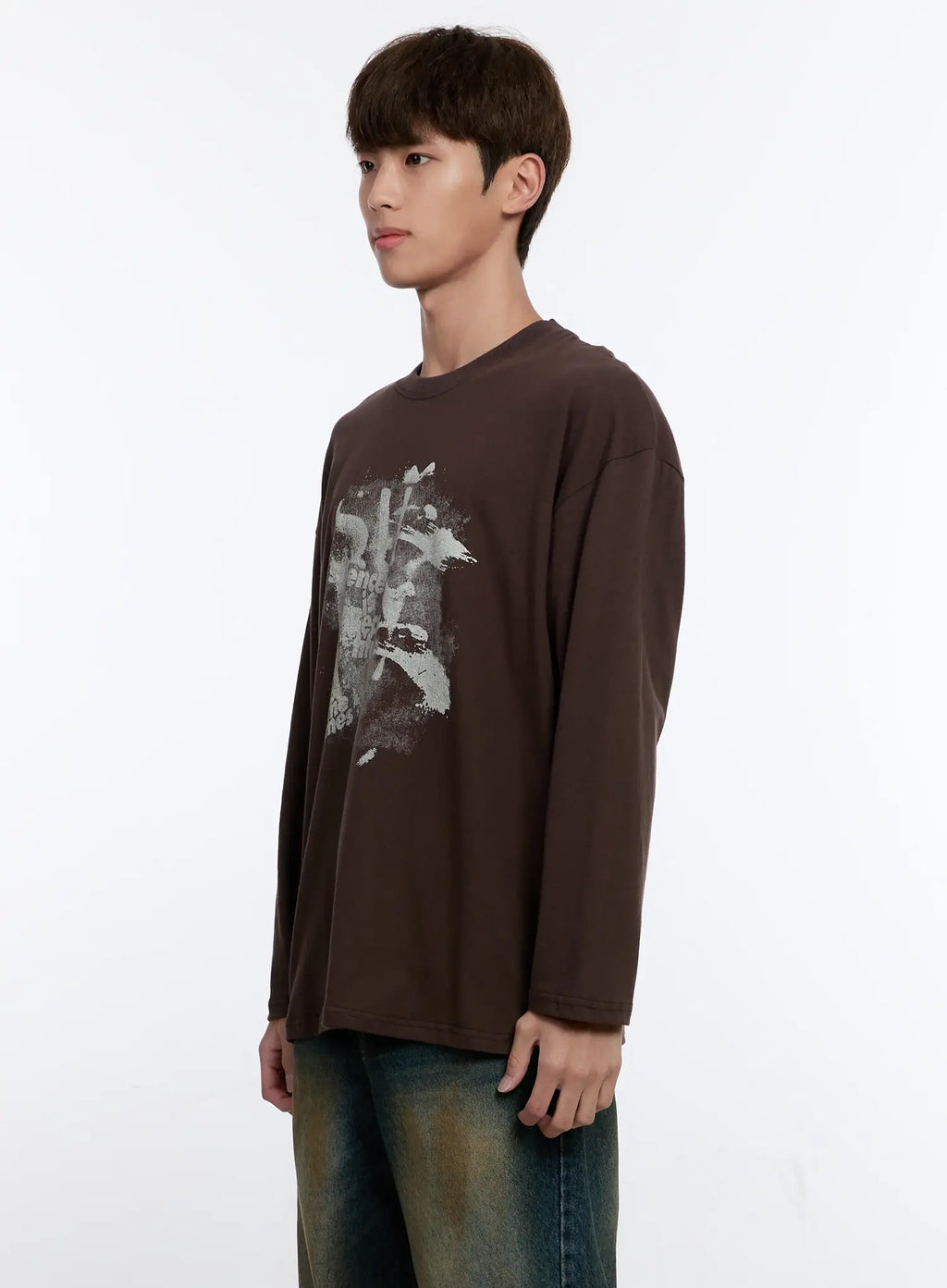 Men's Retro Print Long Sleeve Tee IS530