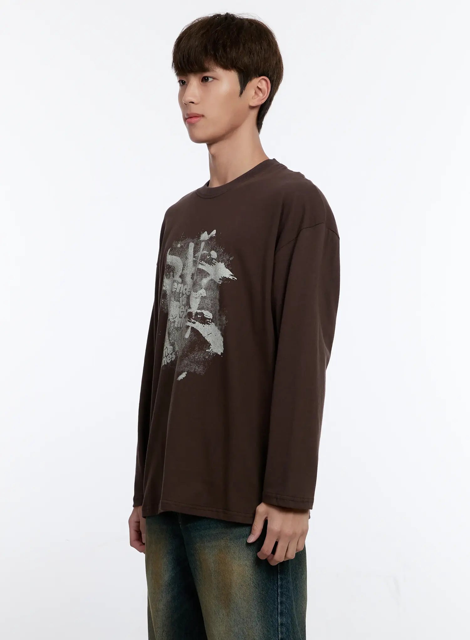 Men's Retro Print Long Sleeve Tee IS530
