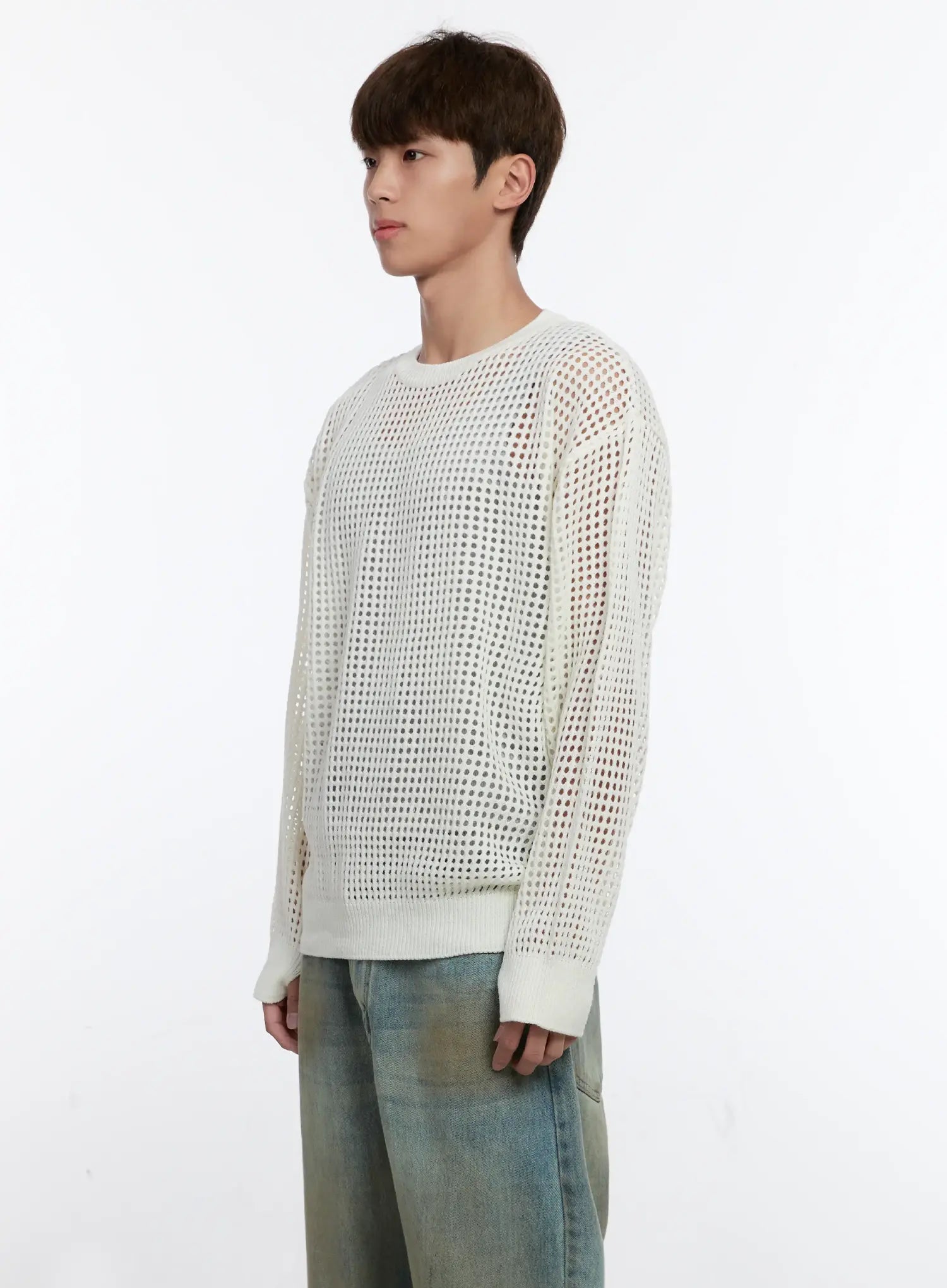 Men's Mesh Knit Sweater IS529