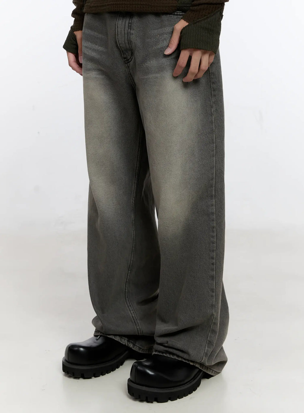 Men's Wide Washed Jeans IS530