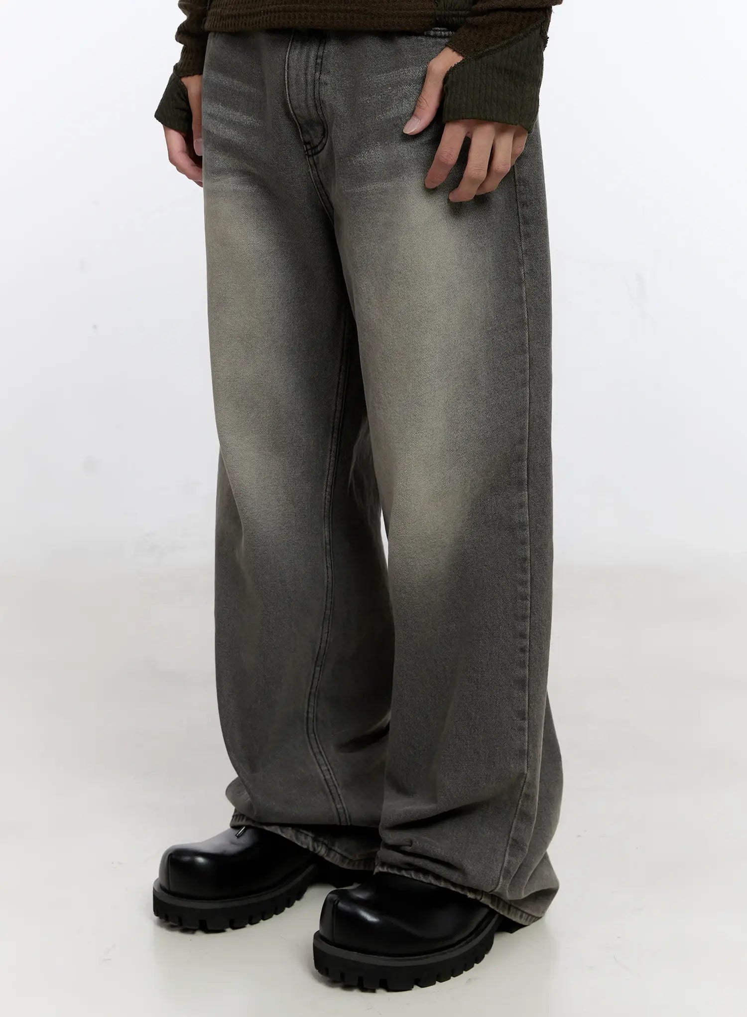 Men's Wide Washed Jeans IS530