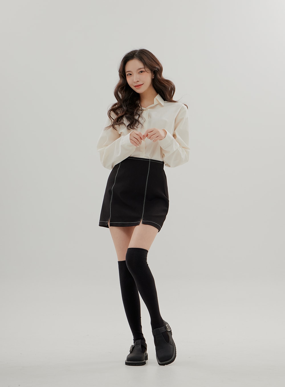 Cropped Long Sleeve Shirt B0802