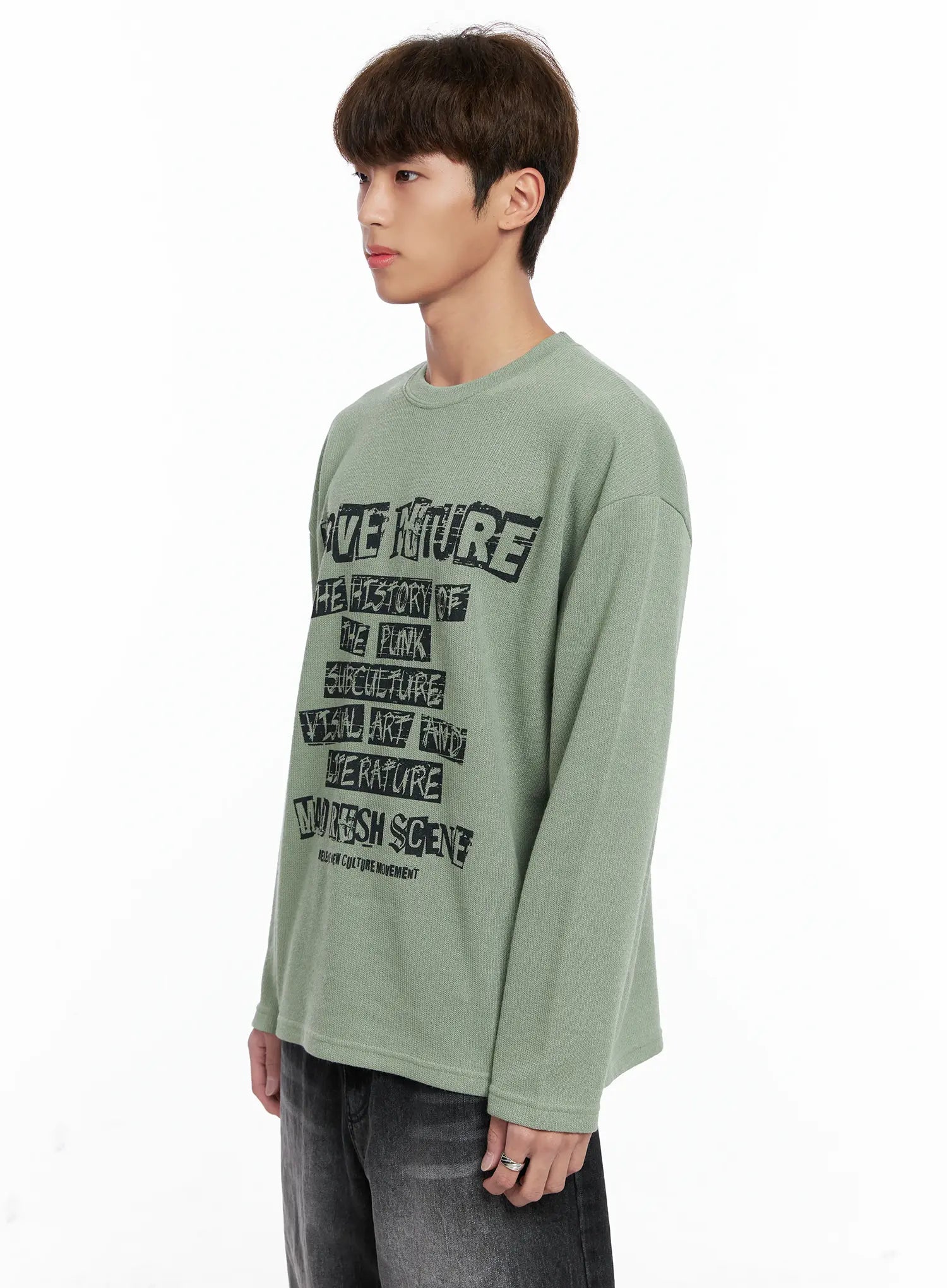 Men's Rave Future Graphic Knit Sweater IO502