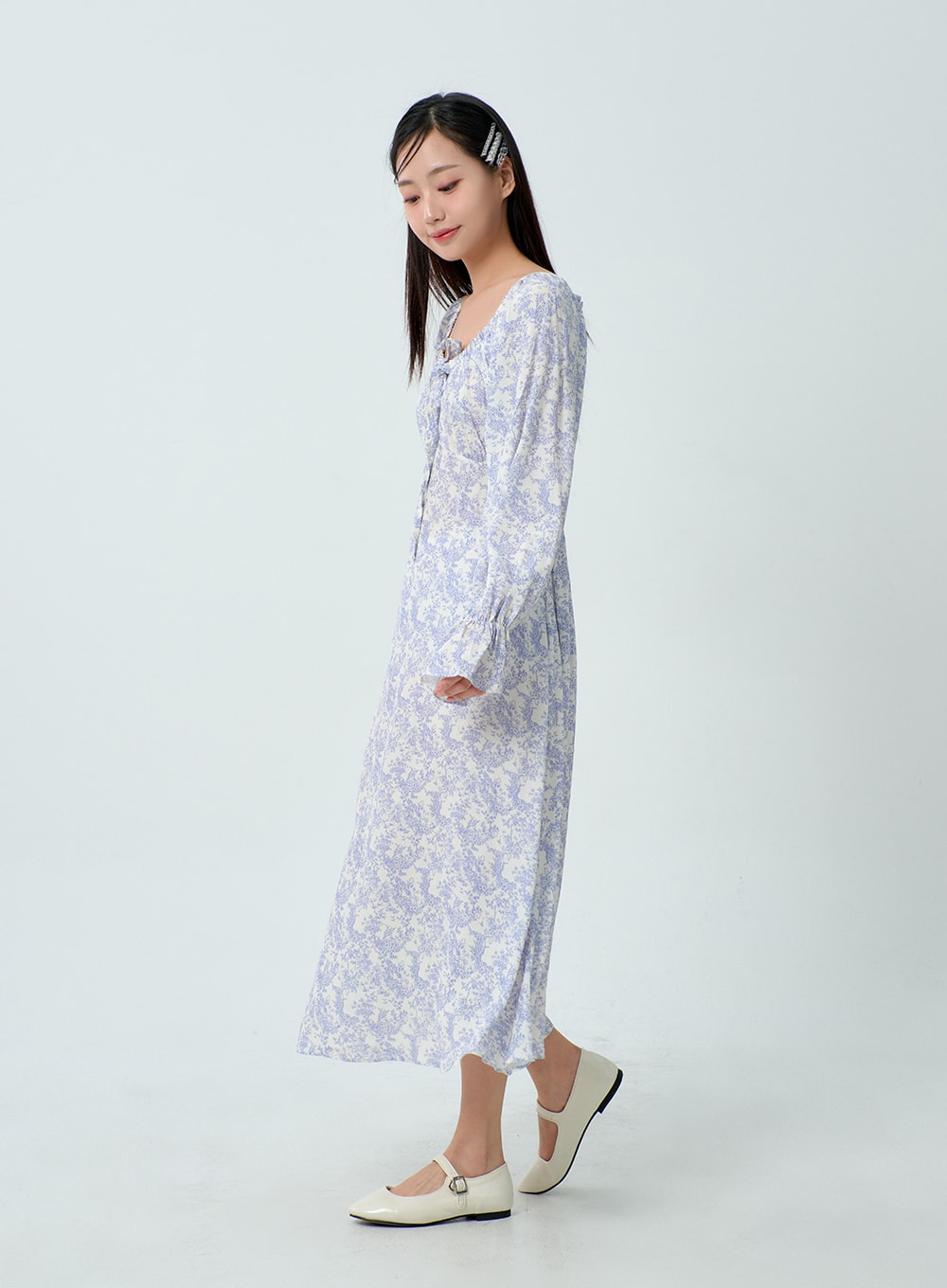 Flower Print Maxi Dress BM331