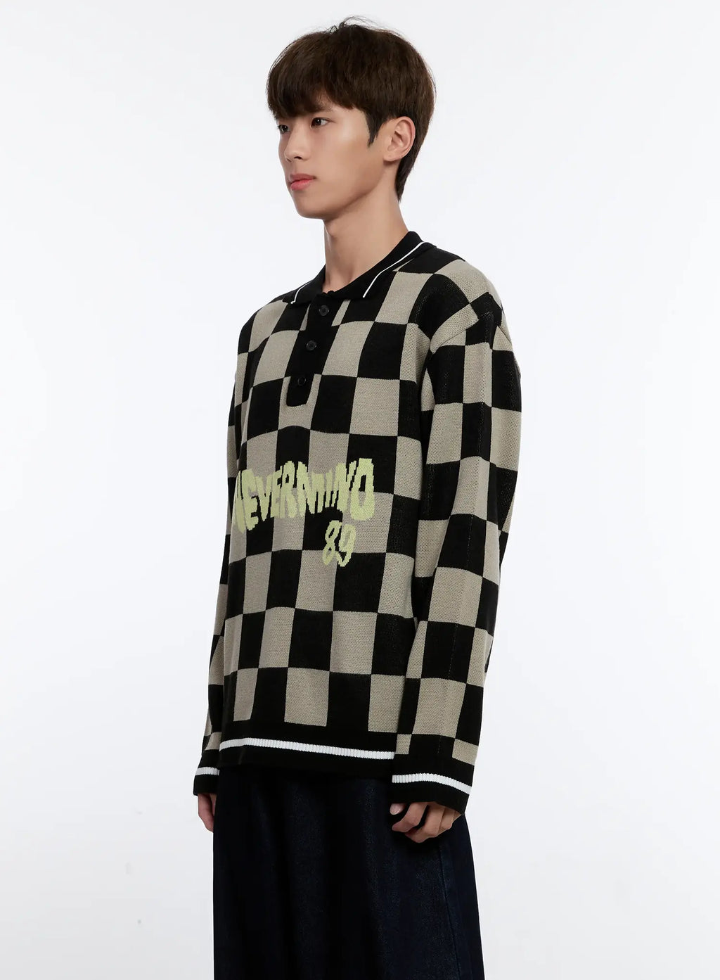 Men's Checkered Knit Sweater IS530
