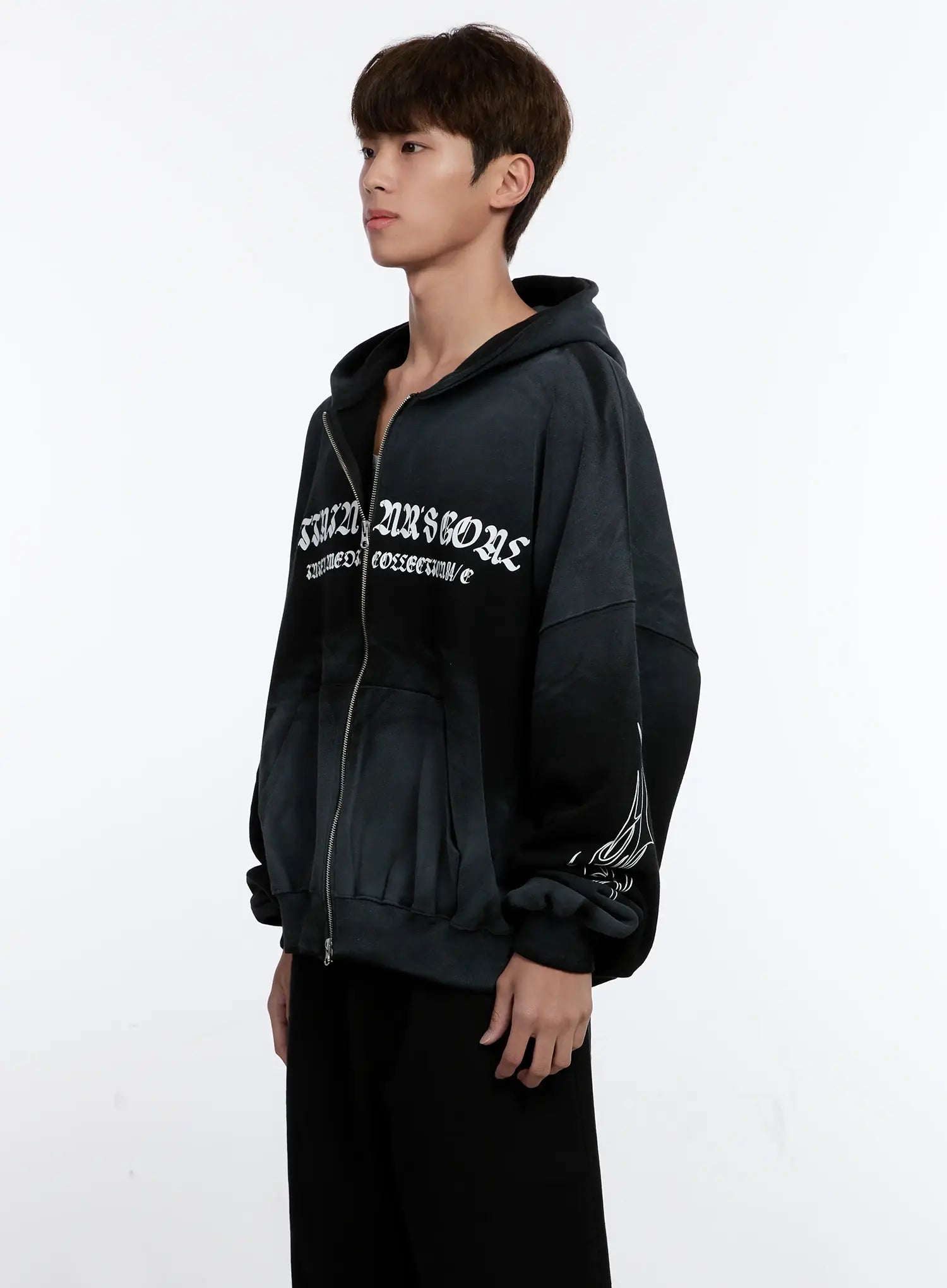 Men's Graphic Zip-Up Hoodie IS530