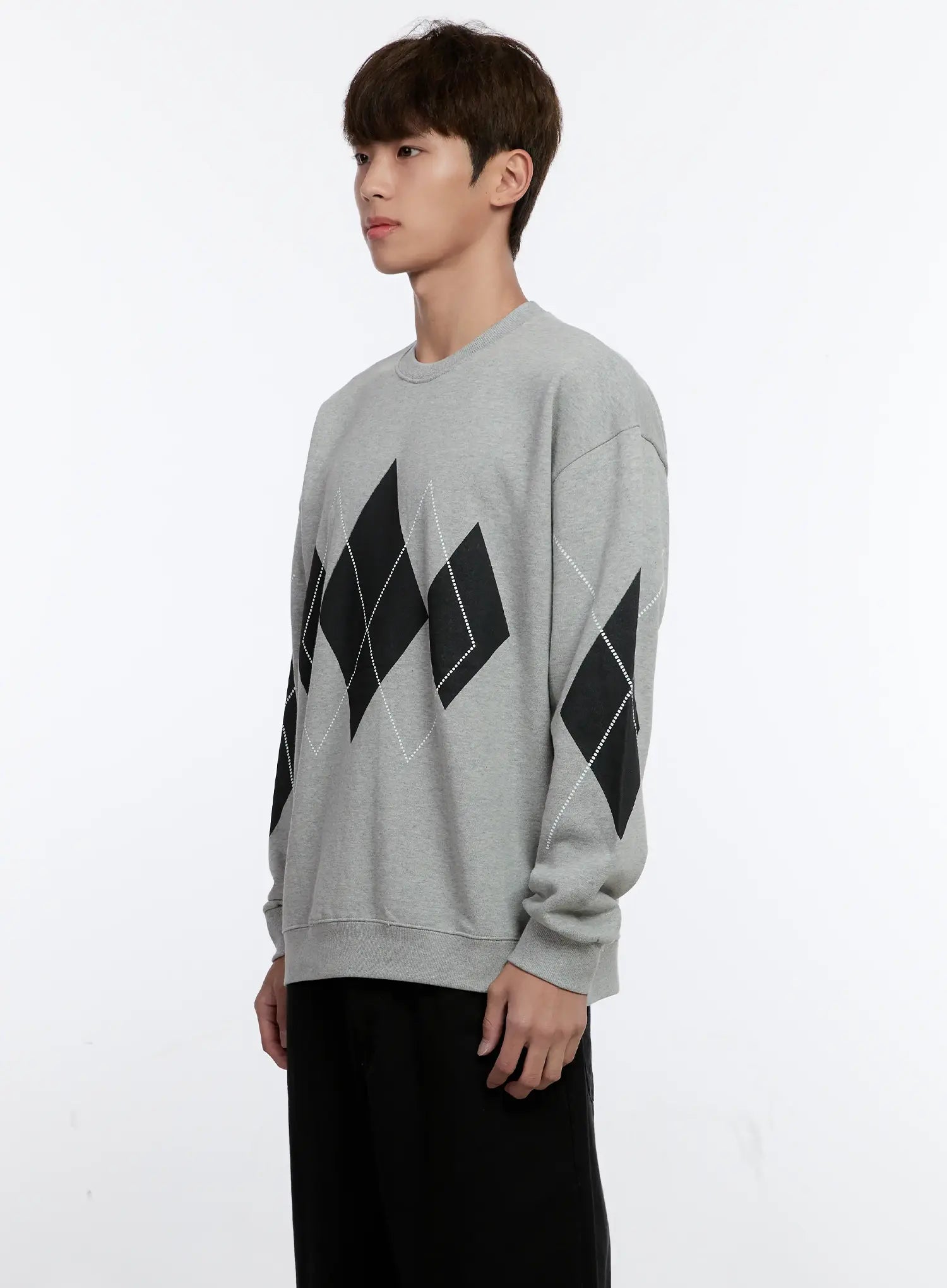 Men's Argyle Pattern Sweatshirt IS530