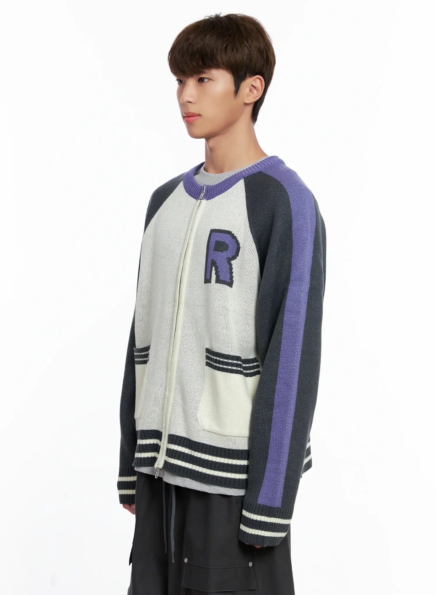 Men's Knit Varsity Jacket IO506