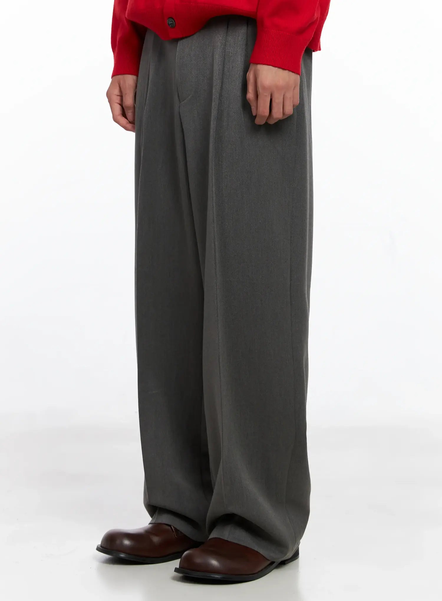 Men's Pintuck Wide-Leg Trousers IS519
