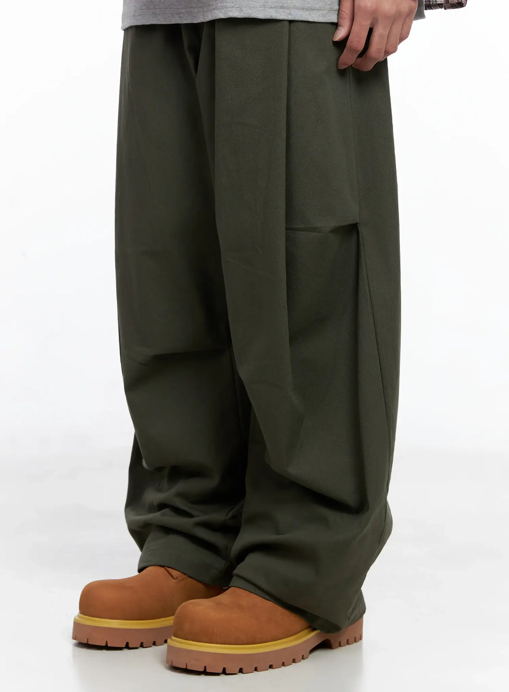 Men's Pintuck Wide-Leg Pants IO506
