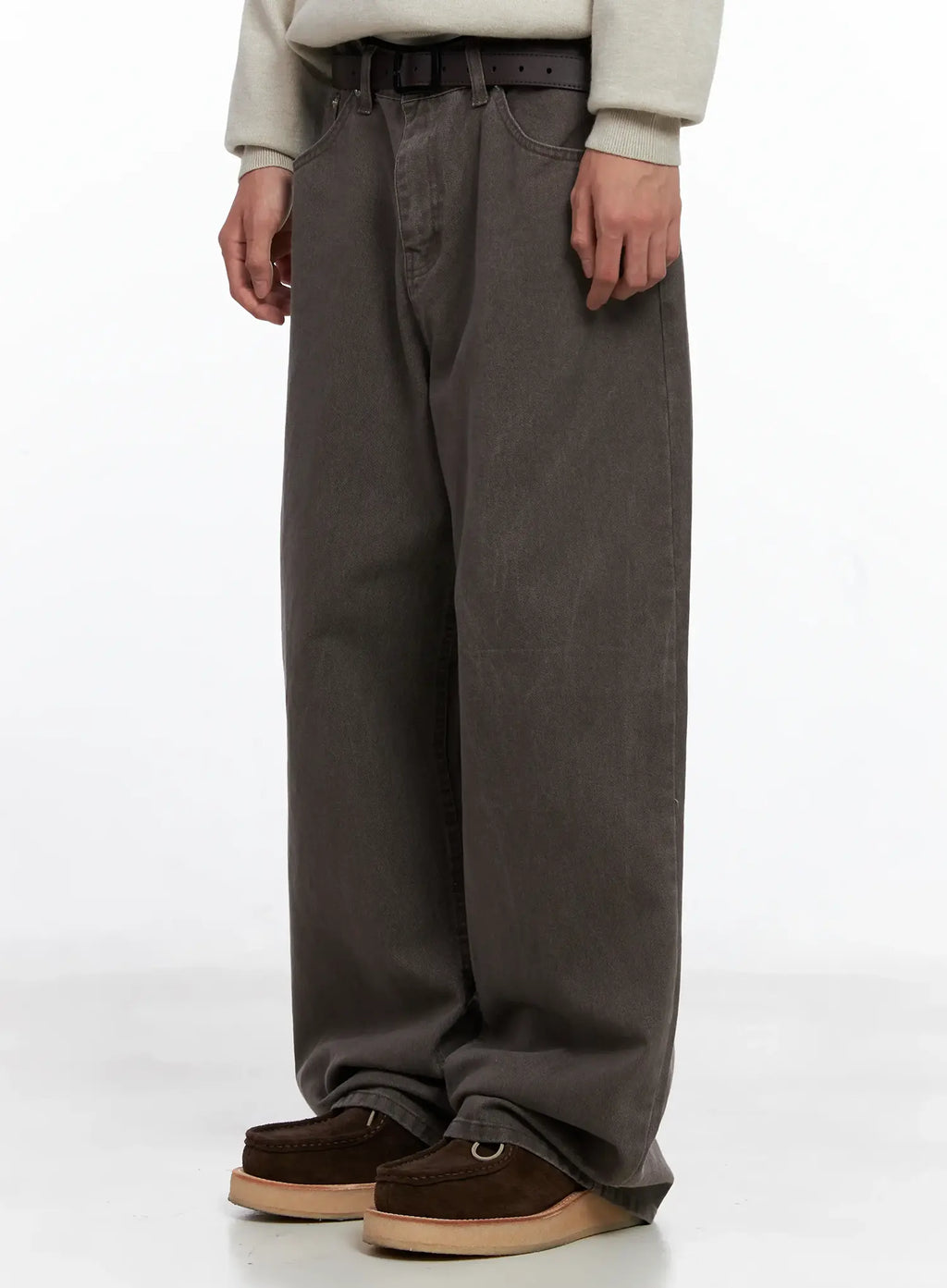 Men's Washed Wide-Leg Pants IS519