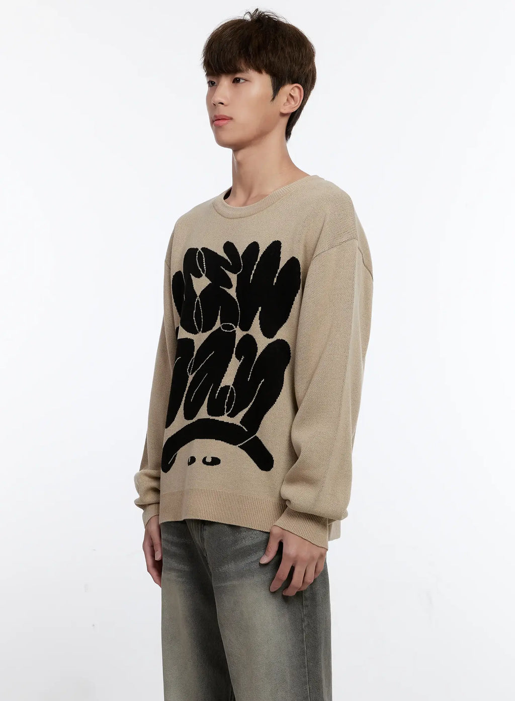 Men's Casual Knit Crewneck Sweater IS530
