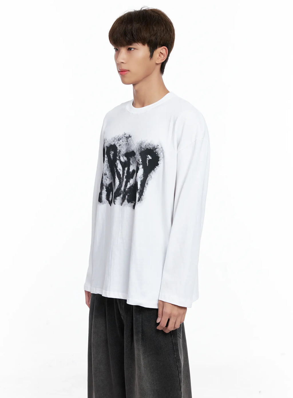 Men's Abstract Graffiti Long-Sleeve Tee IO502