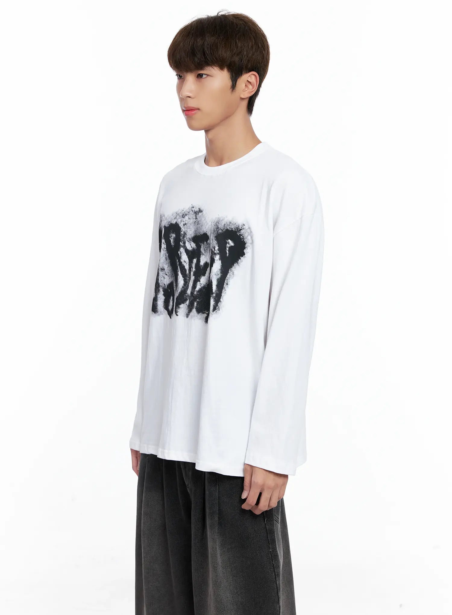 Men's Abstract Graffiti Long-Sleeve Tee IO502