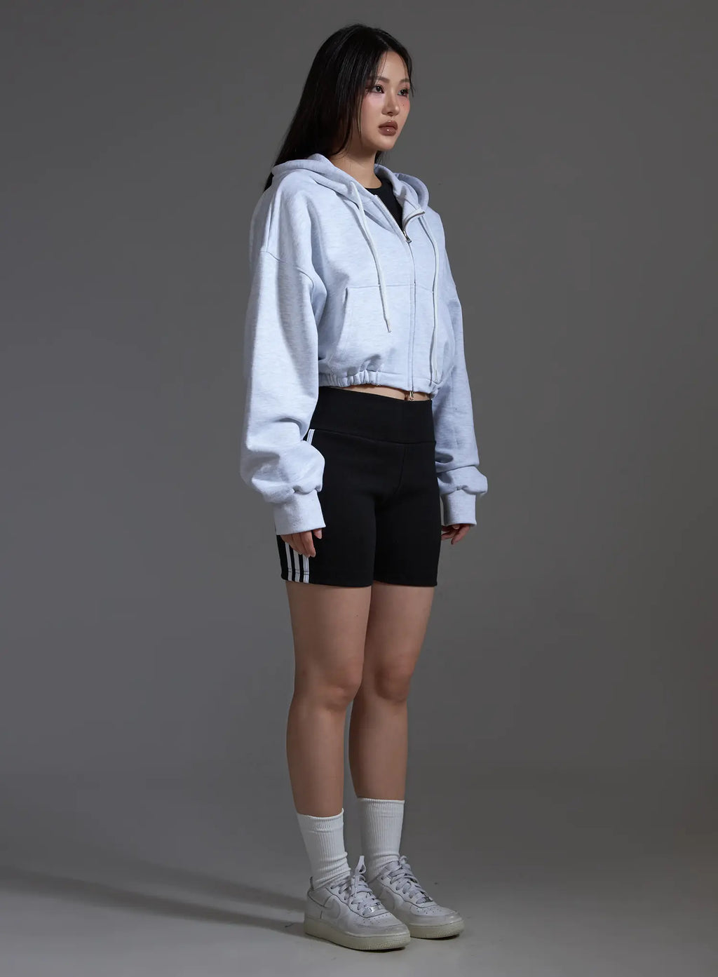 Cropped Zip-Up Hoodie IO517