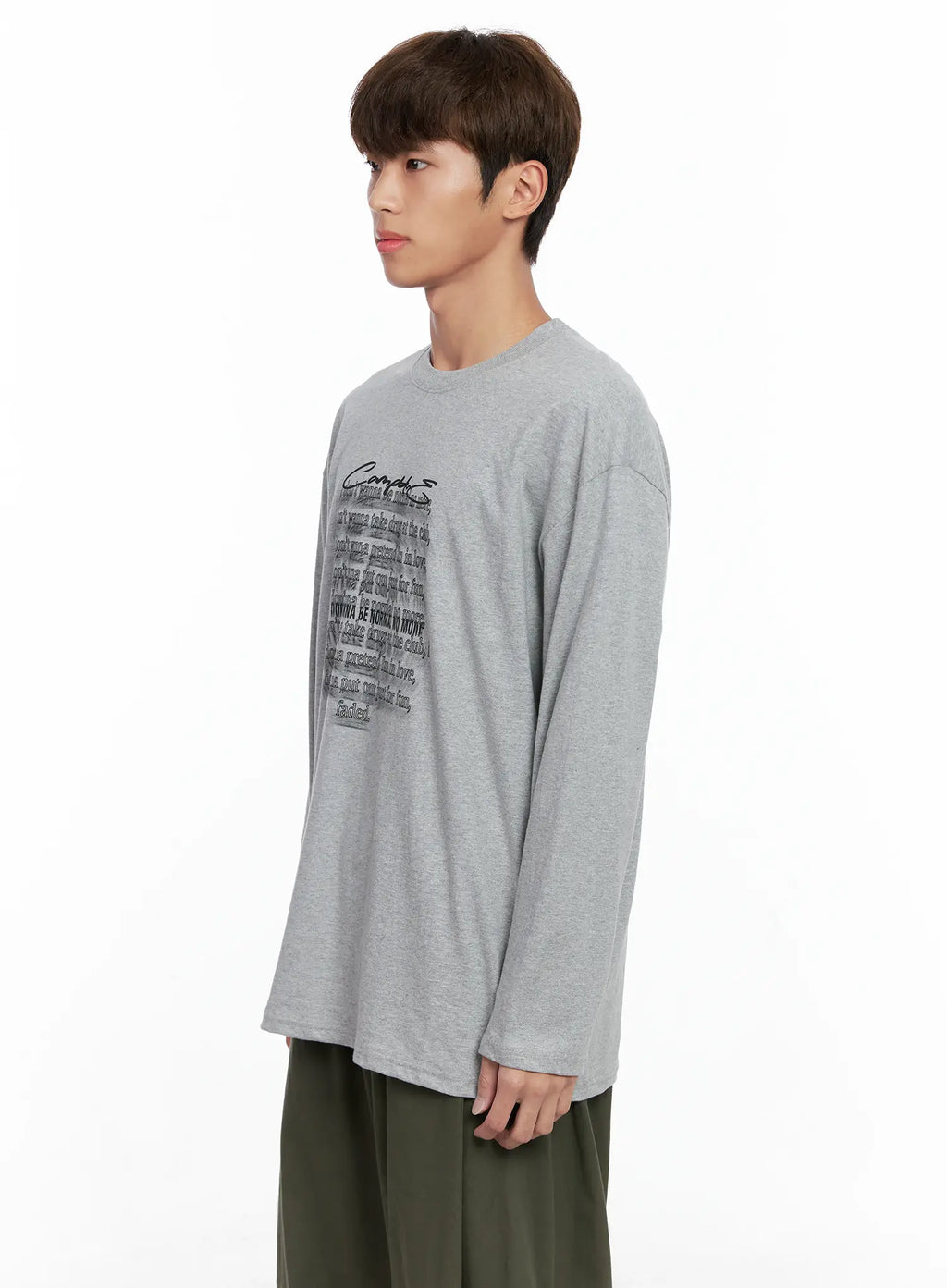 Men's Graphic Lettering Long Sleeve IO506