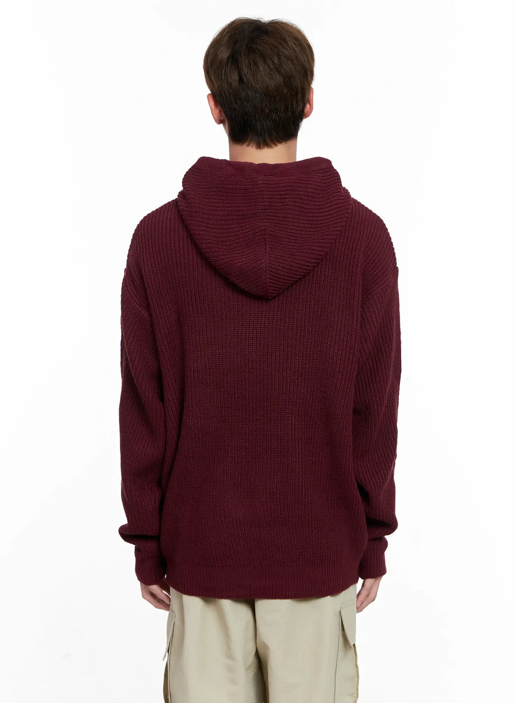 Men's Letter Knit Hoodie IO506