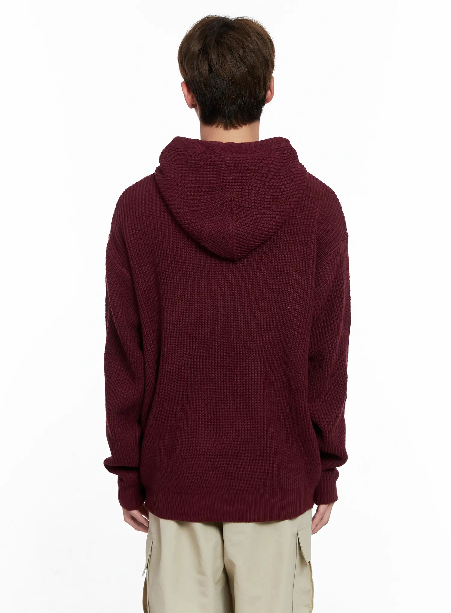 Men's Letter Knit Hoodie IO506
