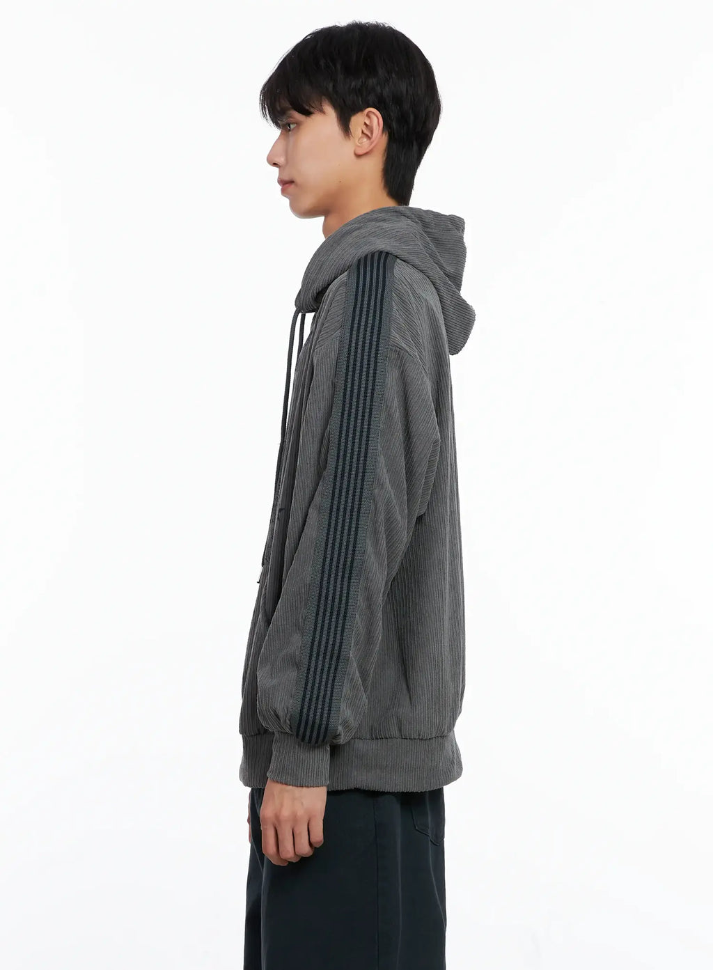 Men's Embroidered Corduroy Hoodie IS519