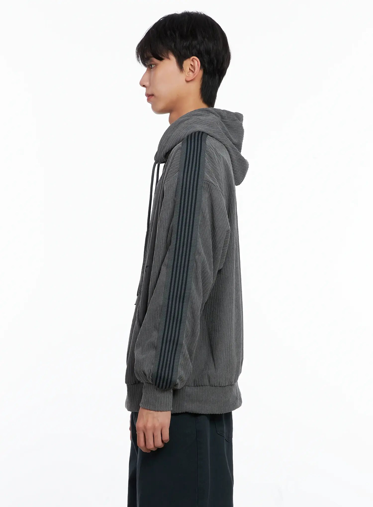 Men's Embroidered Corduroy Hoodie IS519