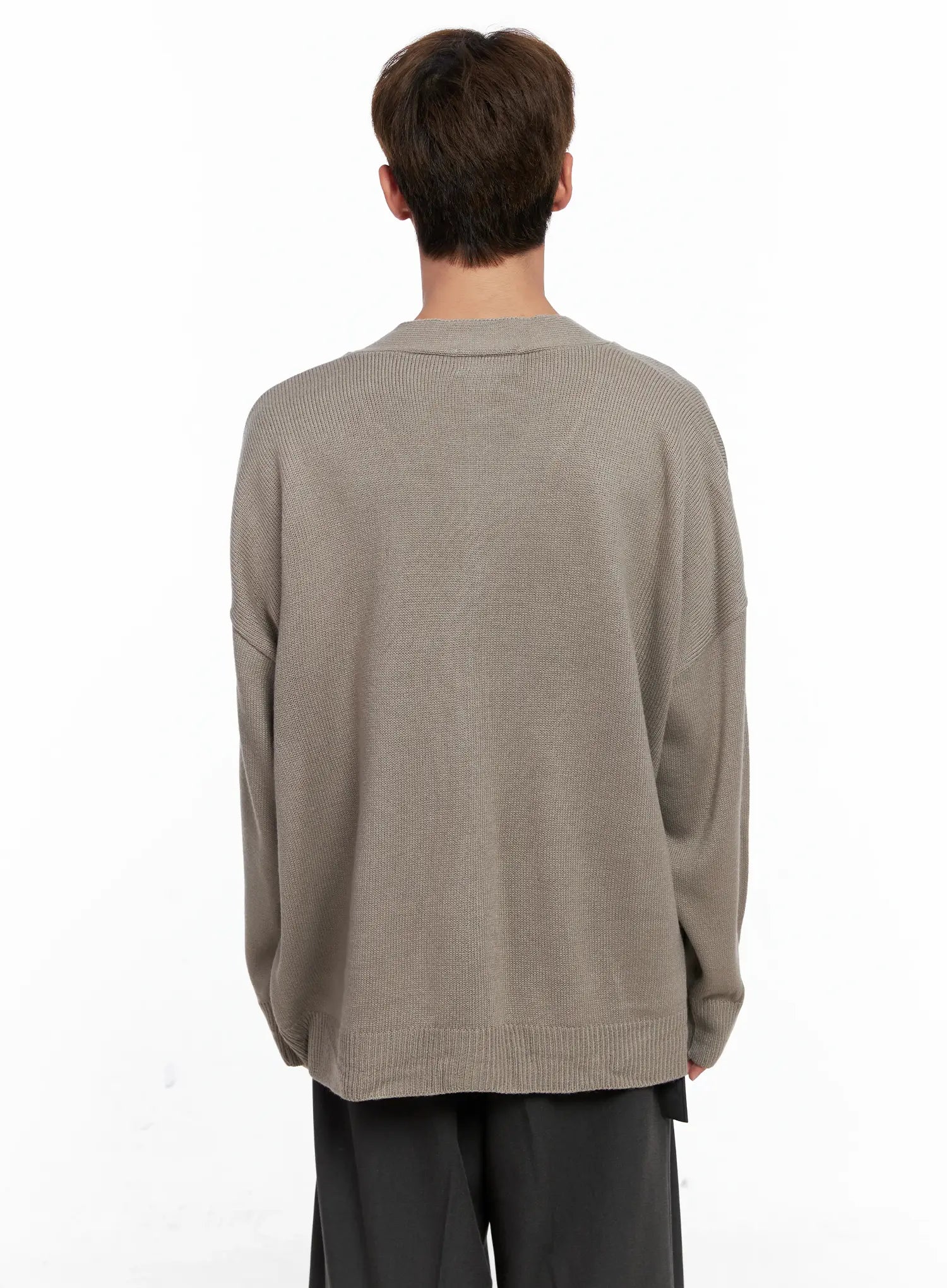 Men's Oversized V-Neck Cardigan IO506