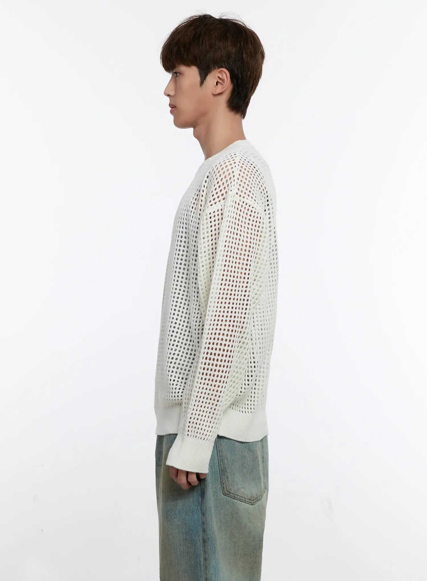 Men's Mesh Knit Sweater IS529