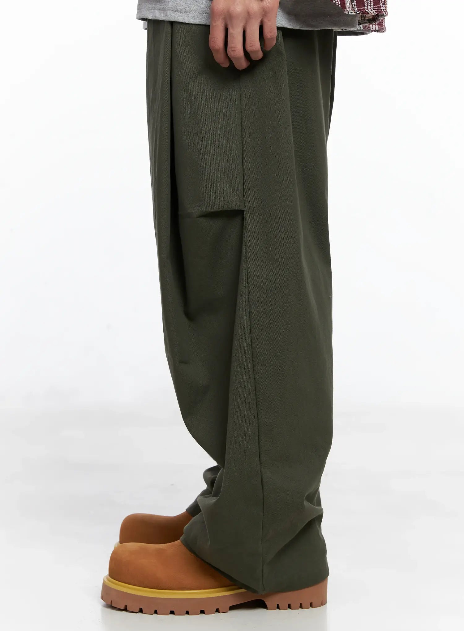 Men's Pintuck Wide-Leg Pants IO506